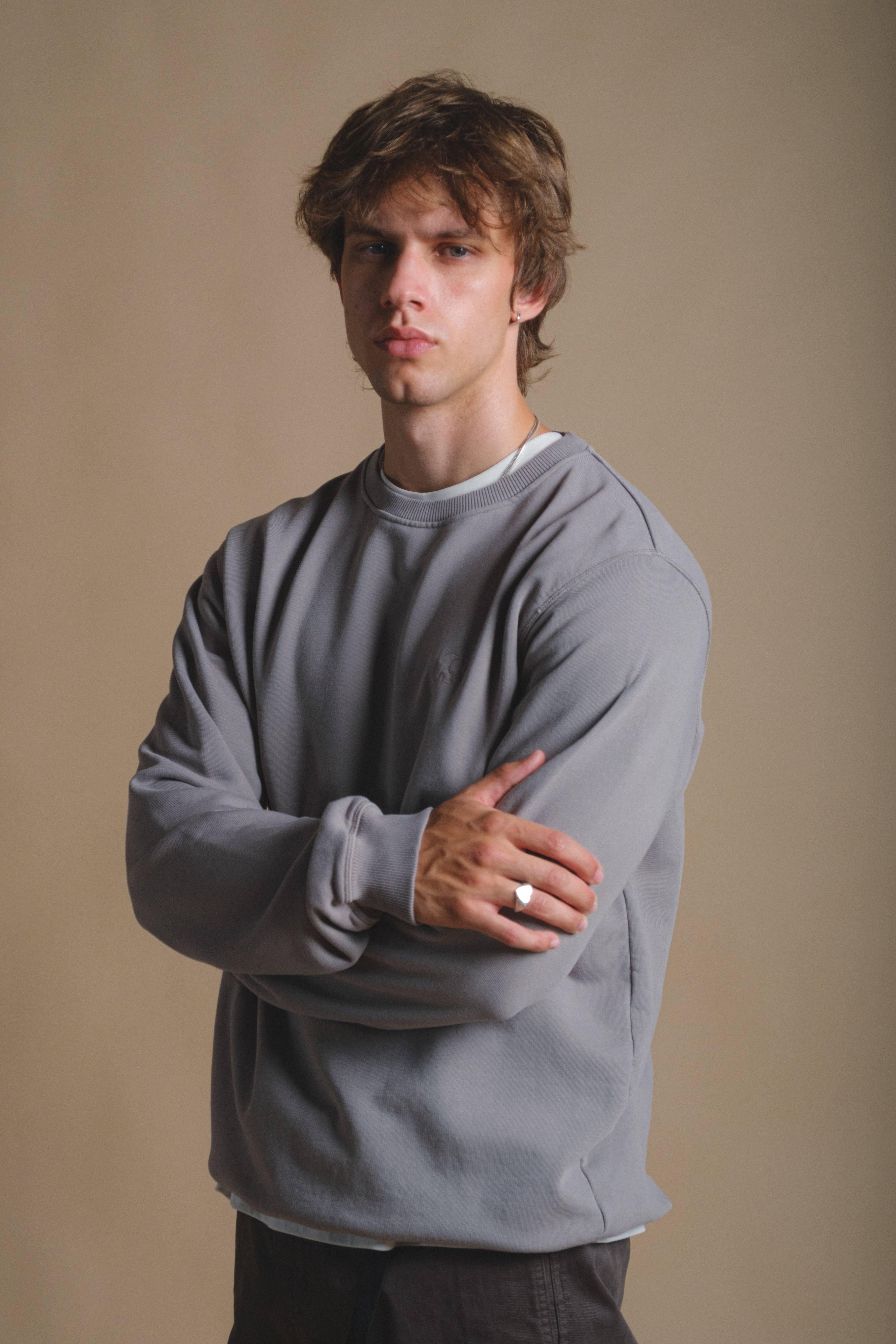 Trendsplant Herren vegan Pullover Heavyweight Essential Gray