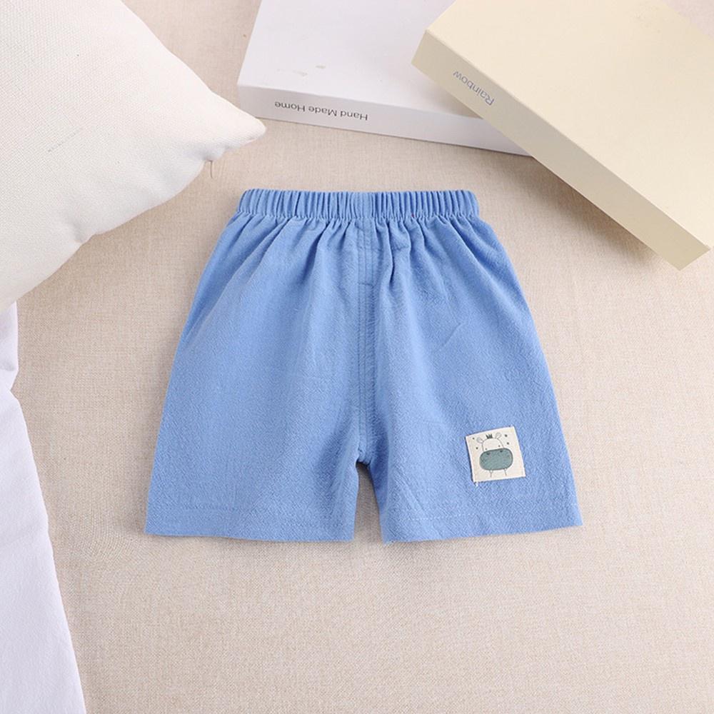 Freshfree Koreaanse stijl kinderen elastische taille shorts unisex jongens meisjes cartoon bedrukte casual korte broek 90 blauw