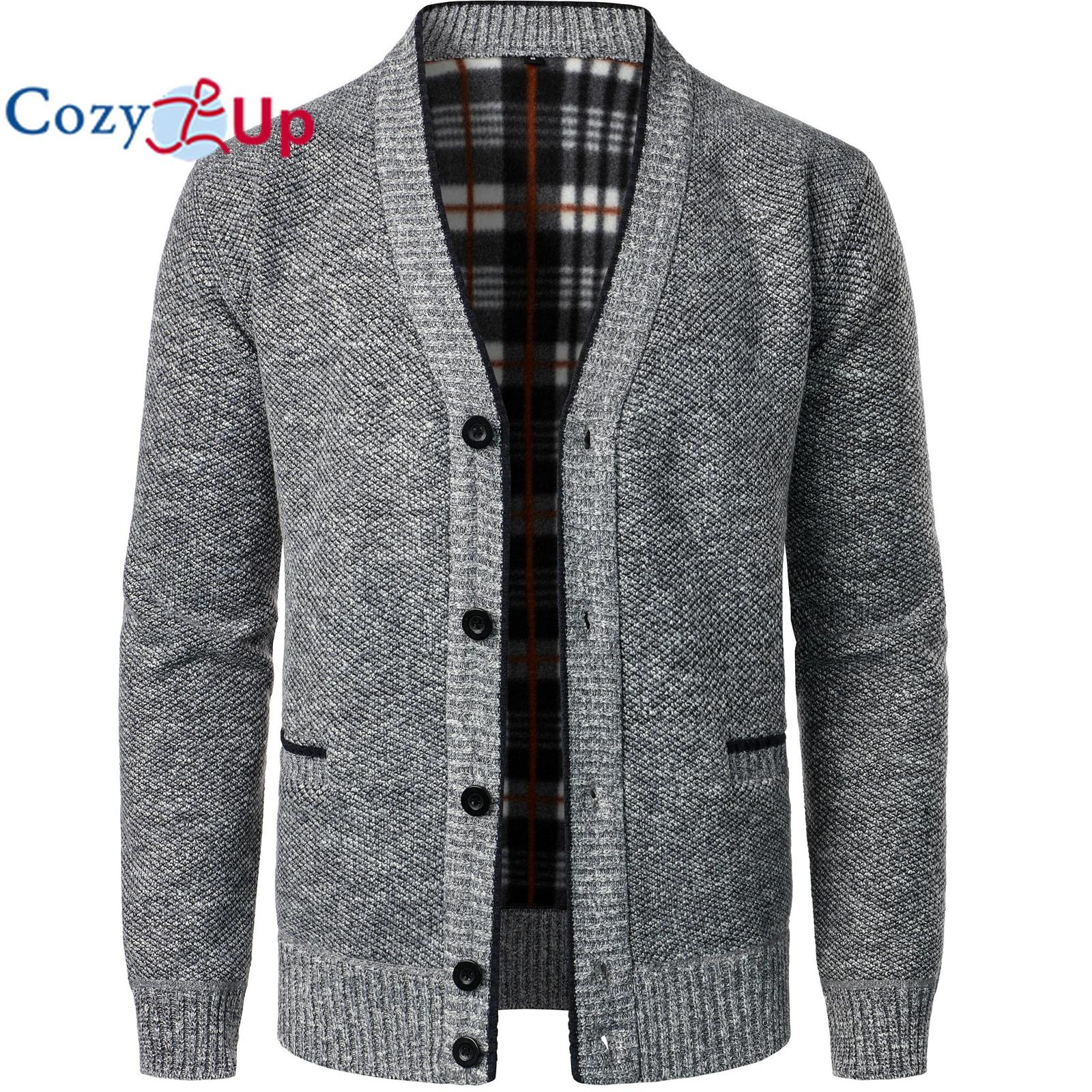 Cozy Up Plus Size Heren Gebreide V-hals Trui Cardigan Voor Lente/Herfst, Oversized Mode Lange Mouw Jas Voor Mannen, Herenkleding XXXXL lichtgrijze kleur