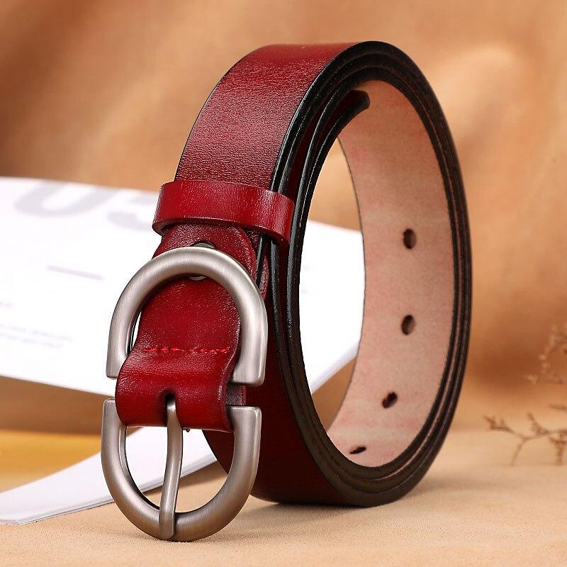 COOLERFIRE FASHION Riemen voor vrouwen Echt leer Koeienhuid Hoge kwaliteit Mode riem Jeans Damesriemen voor jurk Luxe merk Damesriem LB032-1 China&115CM rood