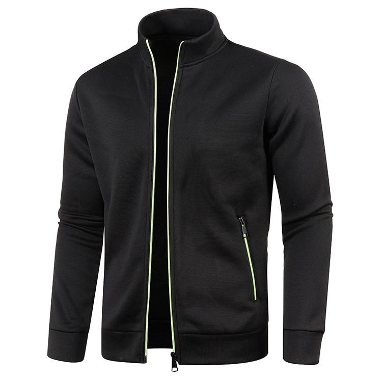 King Billion Herfst Winter Heren Rits Gebreide Lange Mouwen Dunne Kasjmier Mode Top Trui Jas XL zwart