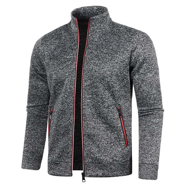 King Billion Herfst Winter Heren Rits Gebreide Lange Mouwen Dunne Kasjmier Mode Top Trui Jas XXXL donkergrijze kleur
