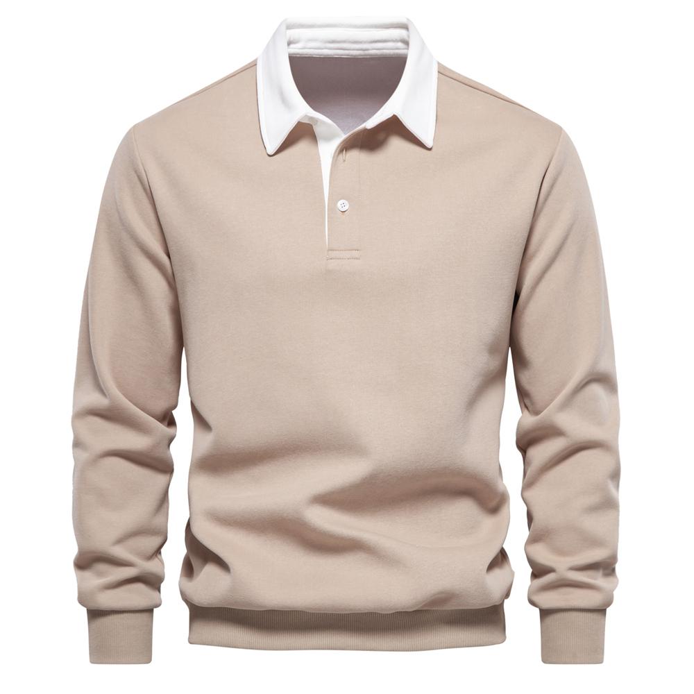 AIOPESON Men Fashion 2023 Nieuwe herfstmodeontwerp Polohals-sweatshirts voor heren Casual en sociale kleding Kwaliteit katoenen herensweatshirts L 75-85 kg