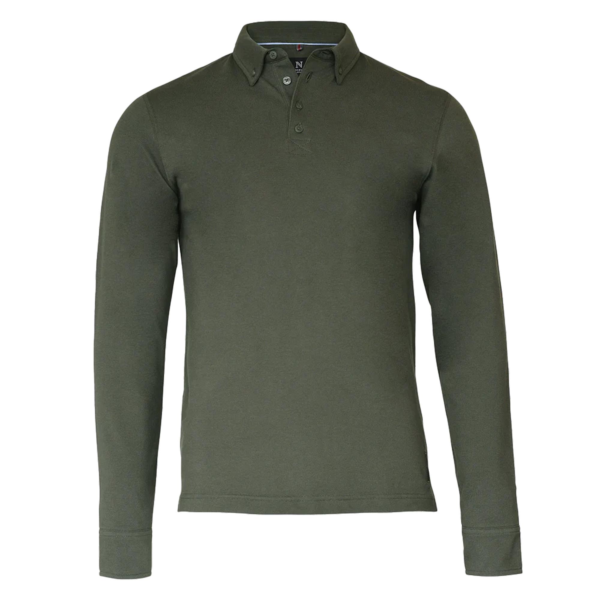 Nimbus Heren Carlington Deluxe poloshirt met lange mouwen 2XL olijf