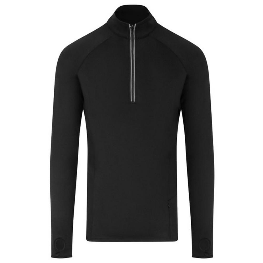 Awdis Cool-Flex top met lange mouwen en halve rits voor heren L zwart