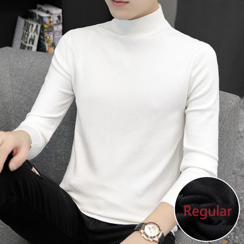Pray Love-Men Clothing Sleek and Elegantly Sweatwear Mens Anti-pilling High Quality Knitted Turtleneck Sweater Slim Fit Long Sleeve Pullover Solid Color Trend Men Clothing L