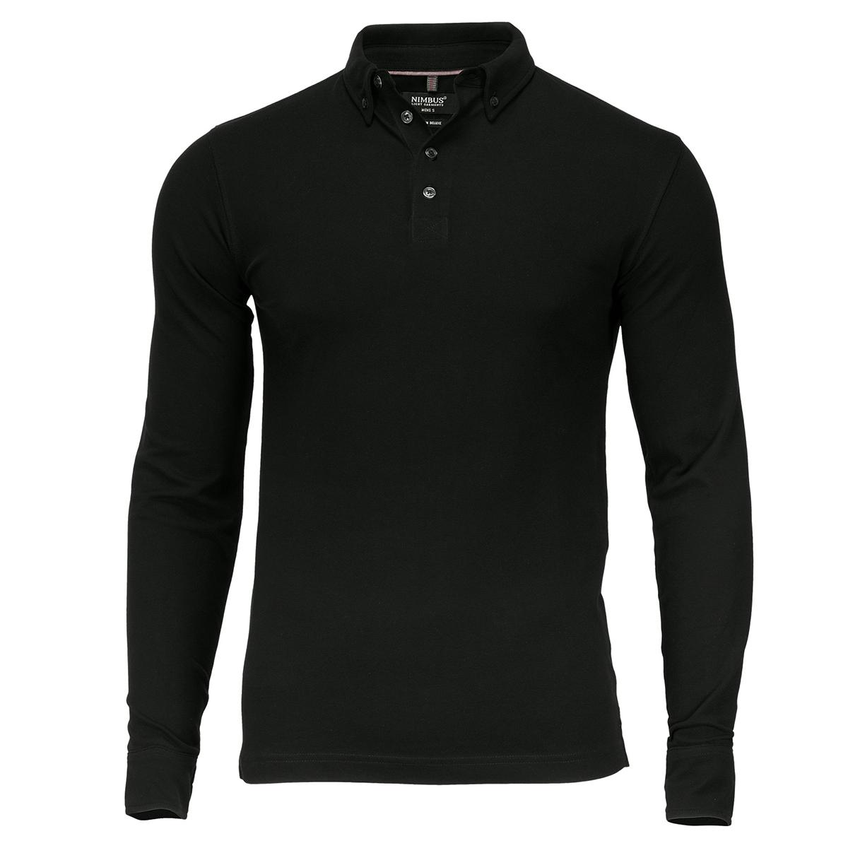 Nimbus Heren Carlington Deluxe poloshirt met lange mouwen 2XL zwart