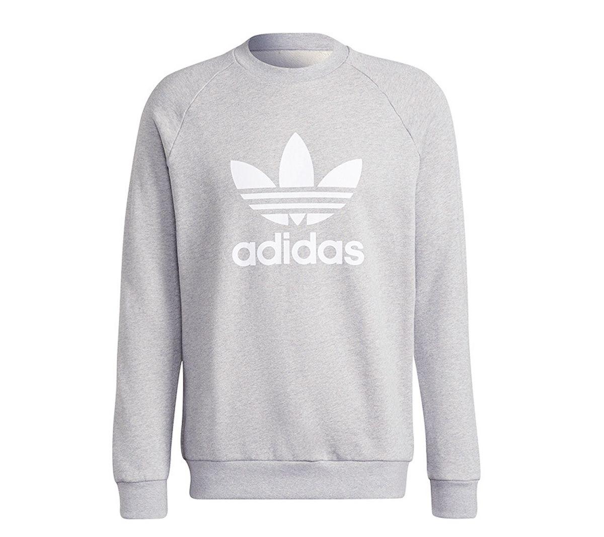 Adidas adicolor Classics Trefoil Crew - Heren Pullover Sweatshirt Grijs H06650 ORIGINEEL XS