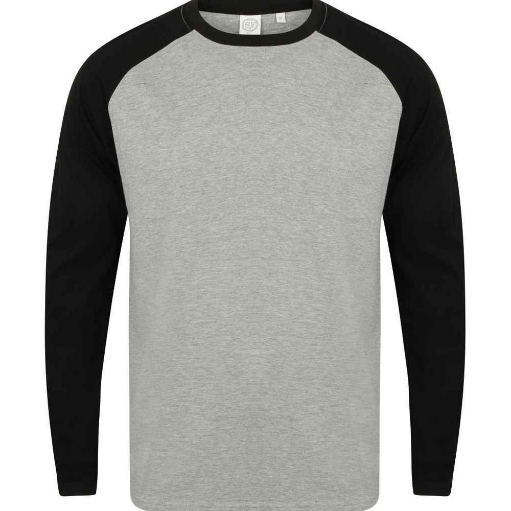 Skinni Fit honkbal-T-shirt met lange mouwen voor heren M