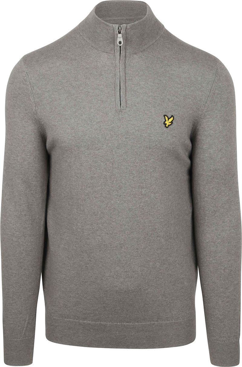 Lyle and Scott Lyle & Scott Half Zip Pullover Merinowol Grijs