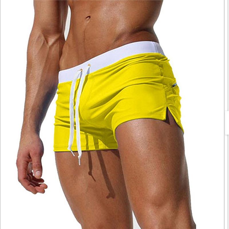 Smart Good Heren badmode zwembroek sportkleding sexy korte strandbroek mode M geel