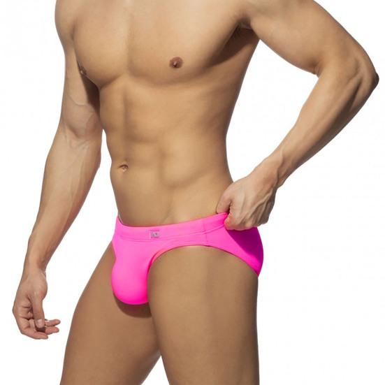 Jinleyu Heren Zwembroek Slim Fit Effen Kleur Ademend Lage Taille Zomer Heren Zwemkleding voor Zwemmen M roze