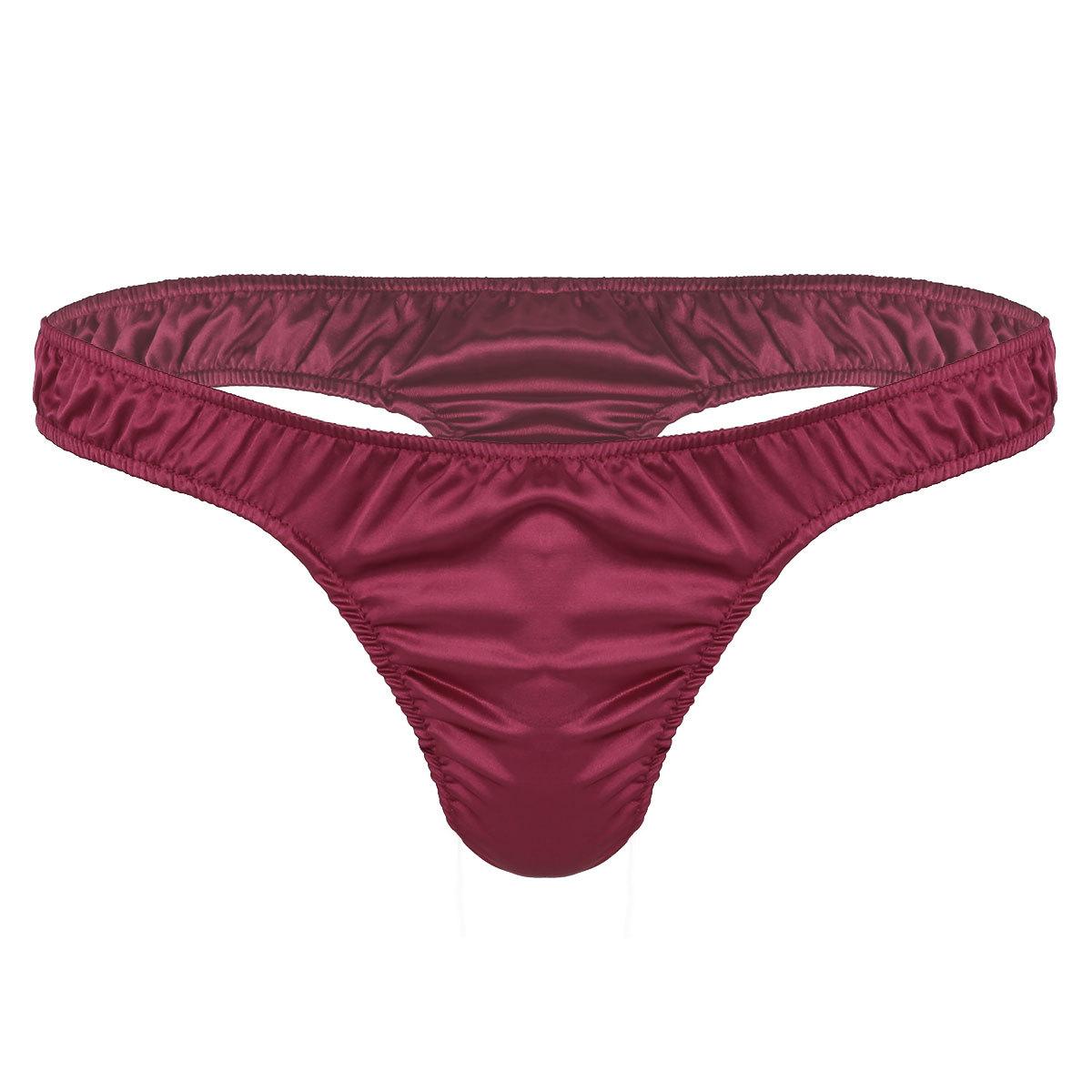 Sywiyi Heren zwembroek in effen kleur, sexy zwembroek met lage taille, strandzwemshort M wijnrode kleur