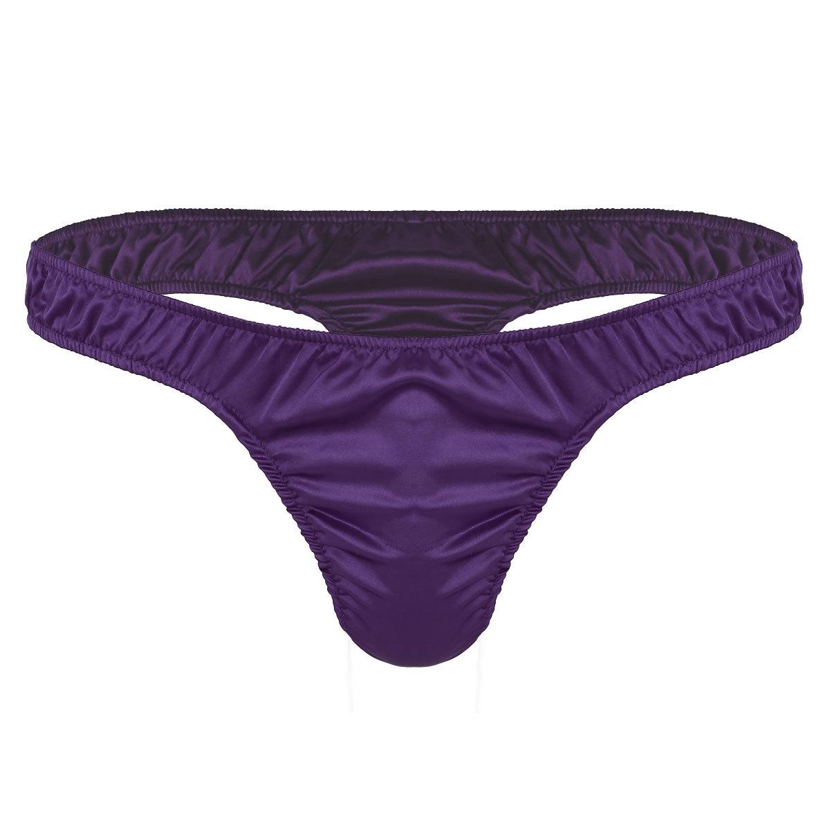 Sywiyi Heren zwembroek in effen kleur, sexy zwembroek met lage taille, strandzwemshort XL paars