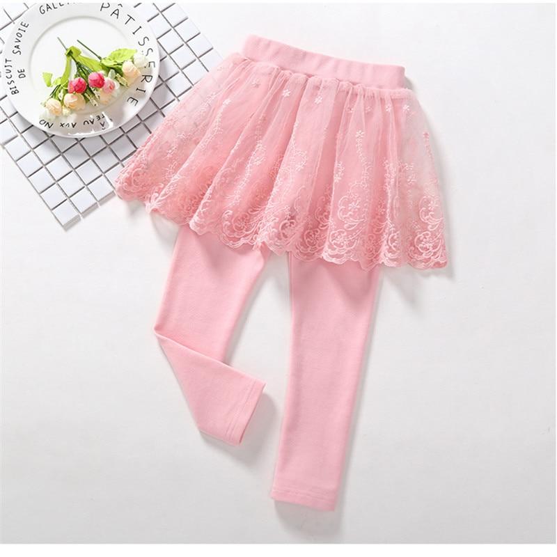 Topzeros Katoenen babymeisjesleggings Kant Prinsesrok-broek Lente Herfst Kinderen Slanke rokbroek Kinderkleding 120
