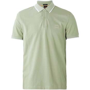 Boss Polo Shirt Korte Mouw  Slim Fit Passertip Polo Shirt Open Green