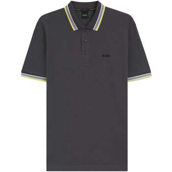 Boss Polo Shirt Korte Mouw  Paddy Piqué Polo Shirt Dark Grey/Yellow