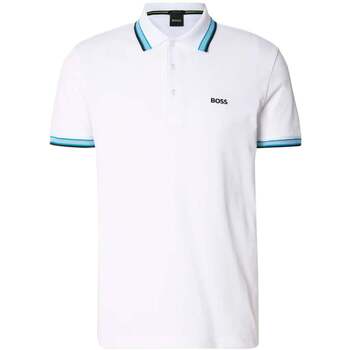 Boss Polo Shirt Korte Mouw  Paddy Piqué Polo Shirt Open White/Blue