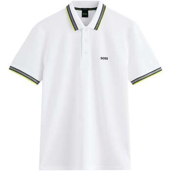 Boss Polo Shirt Korte Mouw  Paddy Piqué Polo Shirt Open White/Yellow