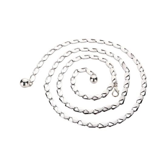 Worry free storage Kettingriem voor vrouwen Metalen tailleriem Verstelbare geometrische riem Ketting goud zilver