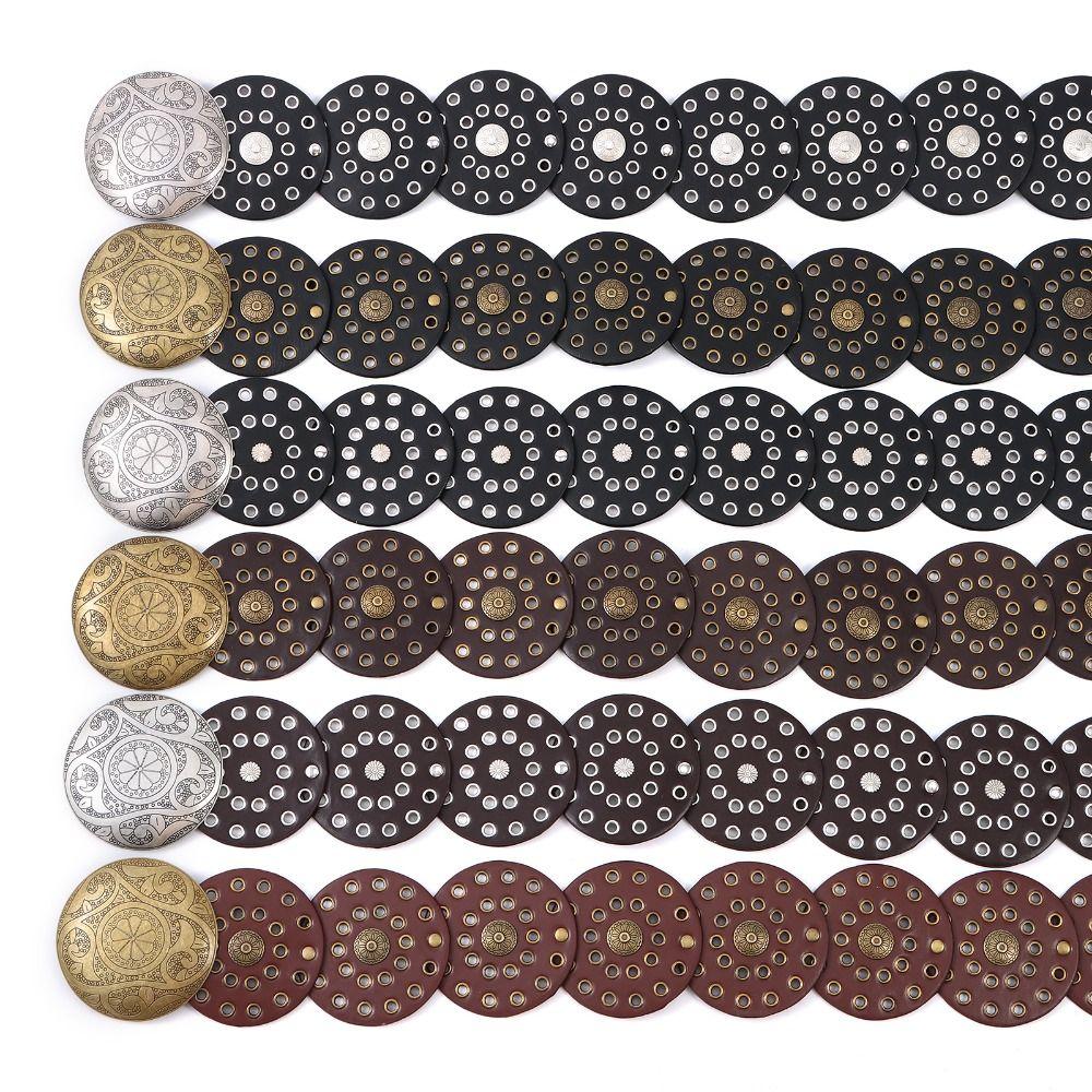 LYguoduan Westerse stijl holle riem overdreven cowboy brede schijfriem schijfriem voor dames Coffe Gold-A