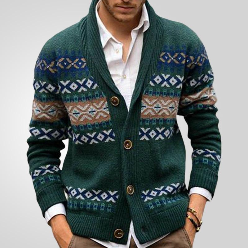 Phoca largha Heren Casual Cardigan Truien Sjaalkraag Lange Mouw Gebreide Knoopsluiting Cardigans Herfst Winter Lichtgewicht Losse Pasvorm Gebreide Trui Buitenkleding voor Heren 3XL groen