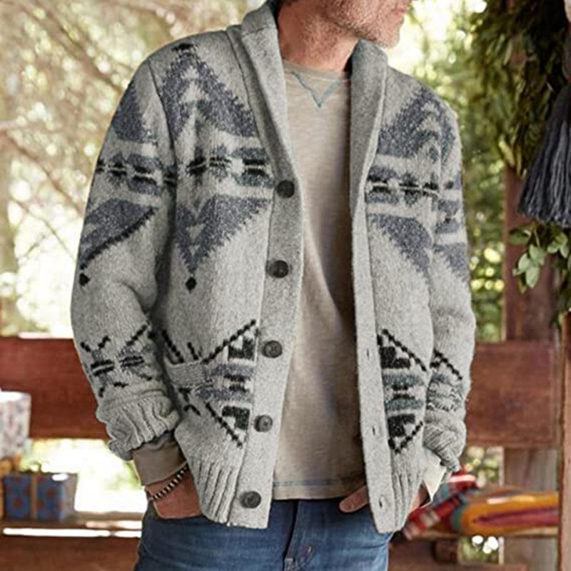 Phoca largha Heren Casual Cardigan Truien Sjaalkraag Lange Mouw Gebreide Knoopsluiting Cardigans Herfst Winter Lichtgewicht Losse Pasvorm Gebreide Trui Buitenkleding voor Heren 4XL grijze kleur