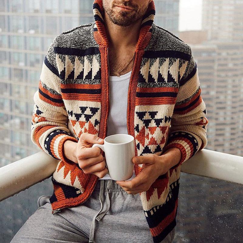 Phoca largha Heren Casual Vintage Trui Cardigans Gebreide Trui met Ritssluiting Lange Mouw Cardigan Truien voor Mannen Open Voorkant Herfst Winter Gebreide Jas Buitenkleding 4XL rood