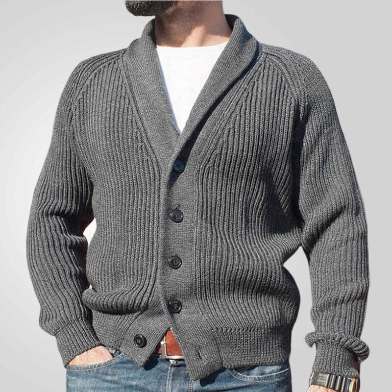 Phoca largha Heren Casual Cardigan Truien Sjaalkraag Lange Mouw Gebreide Knoopsluiting Cardigans Lichtgewicht Herfst Winter Werk Trui Gebreide Jas Buitenkleding voor Heren 3XL grijze kleur