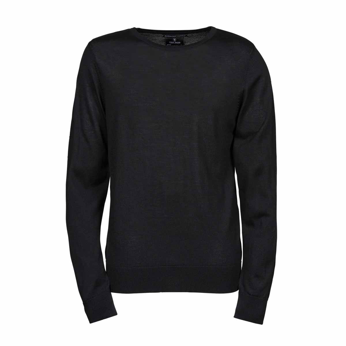 Tee Jays heren gebreide trui met ronde hals M zwart