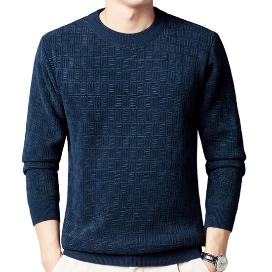 Guannuotong Mannen herfst winter top ronde hals dik warm zacht effen kleur lange mouw trui middenlengte casual dieptepunt top trui mannelijke winterkleding M