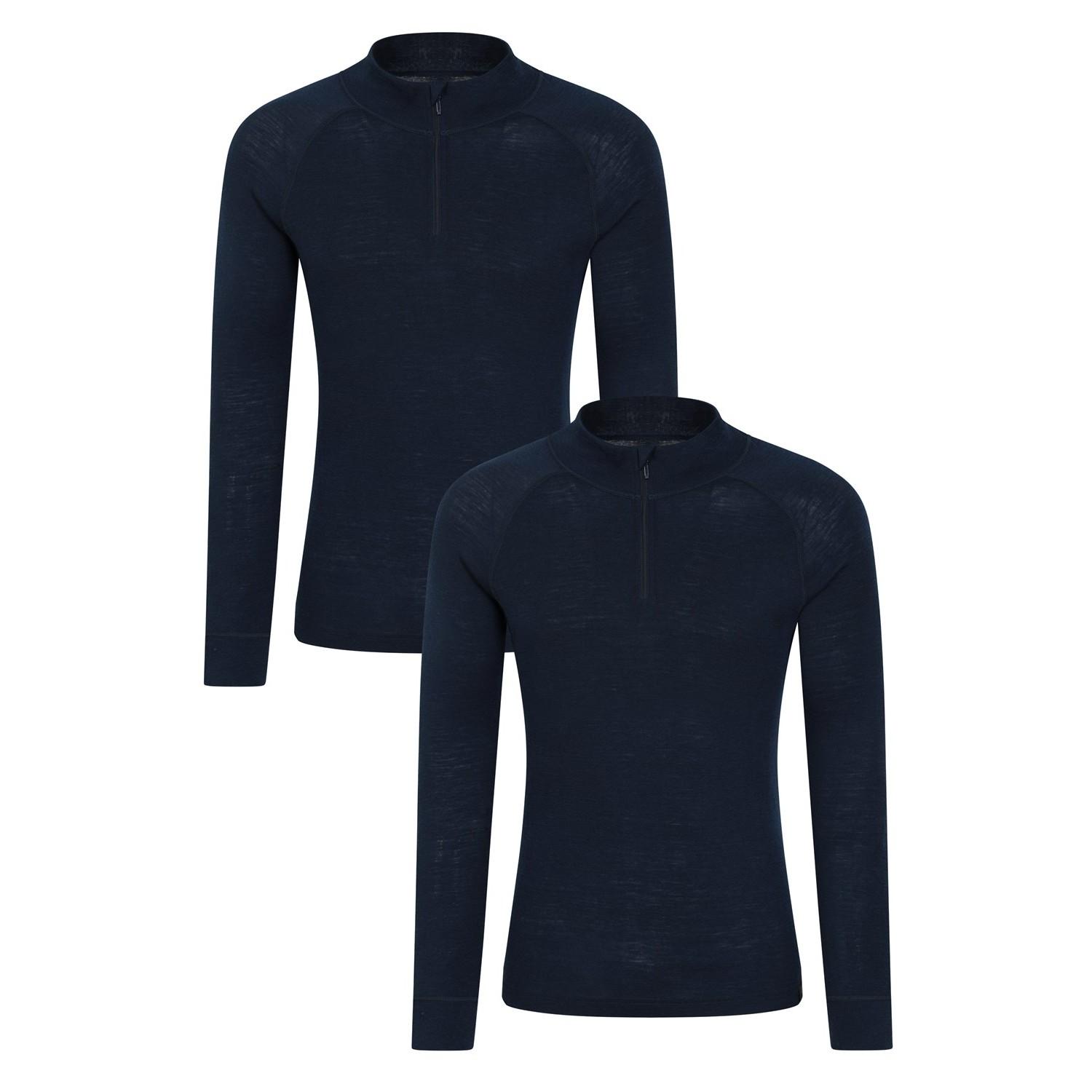 Pertemba FR - Apparel Mountain Warehouse Heren Merinowol basislaagtop (Pak van 2) XXS Vloot