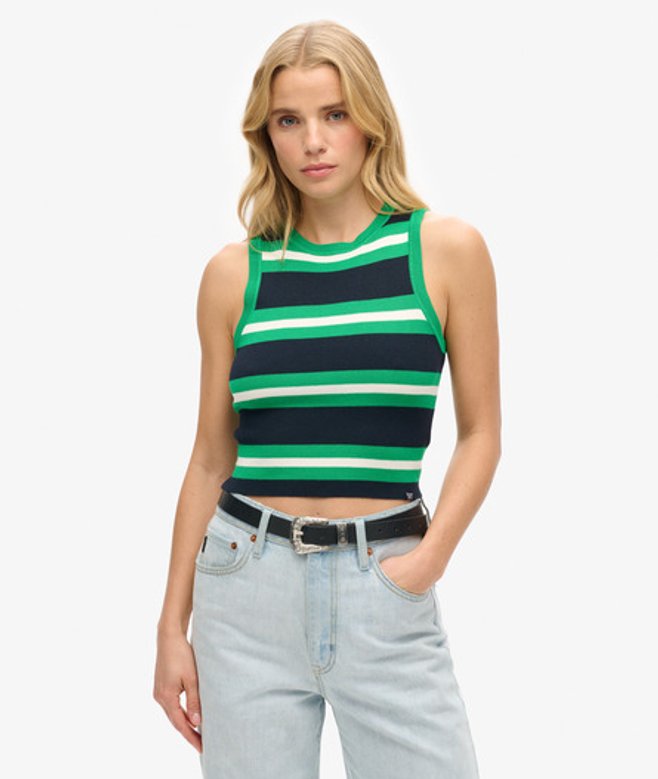 Superdry Fijngebreide Tanktop Blauw