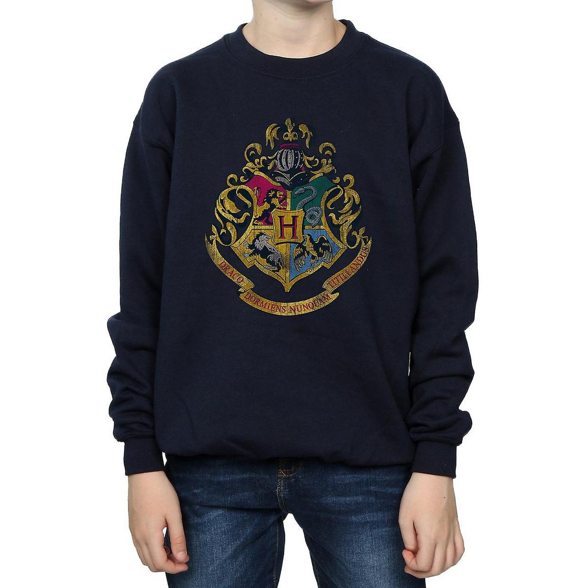 Harry Potter jongens Zweinstein huizen katoenen sweatshirt 7-8 Years marineblauwe kleur