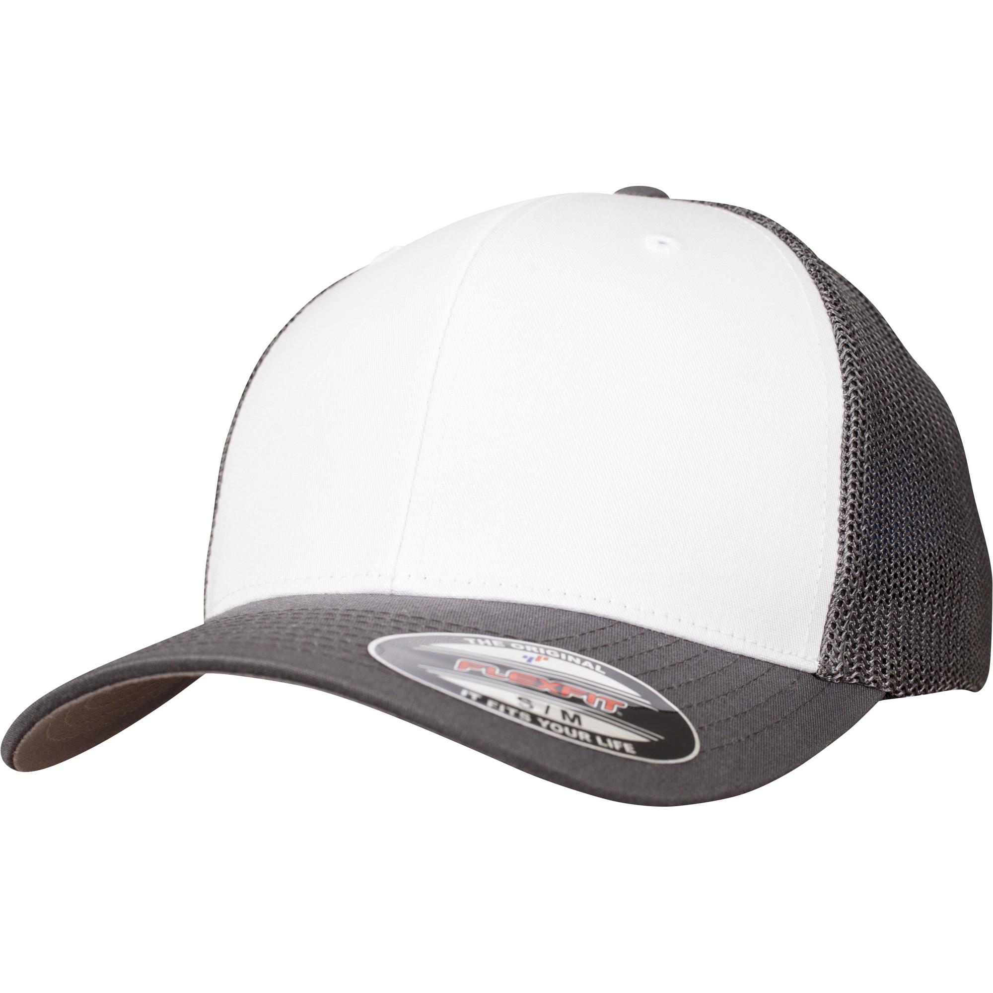 Flexfit by Yupoong volwassenen unisex gekleurde mesh truckerpet aan de voorkant S/M