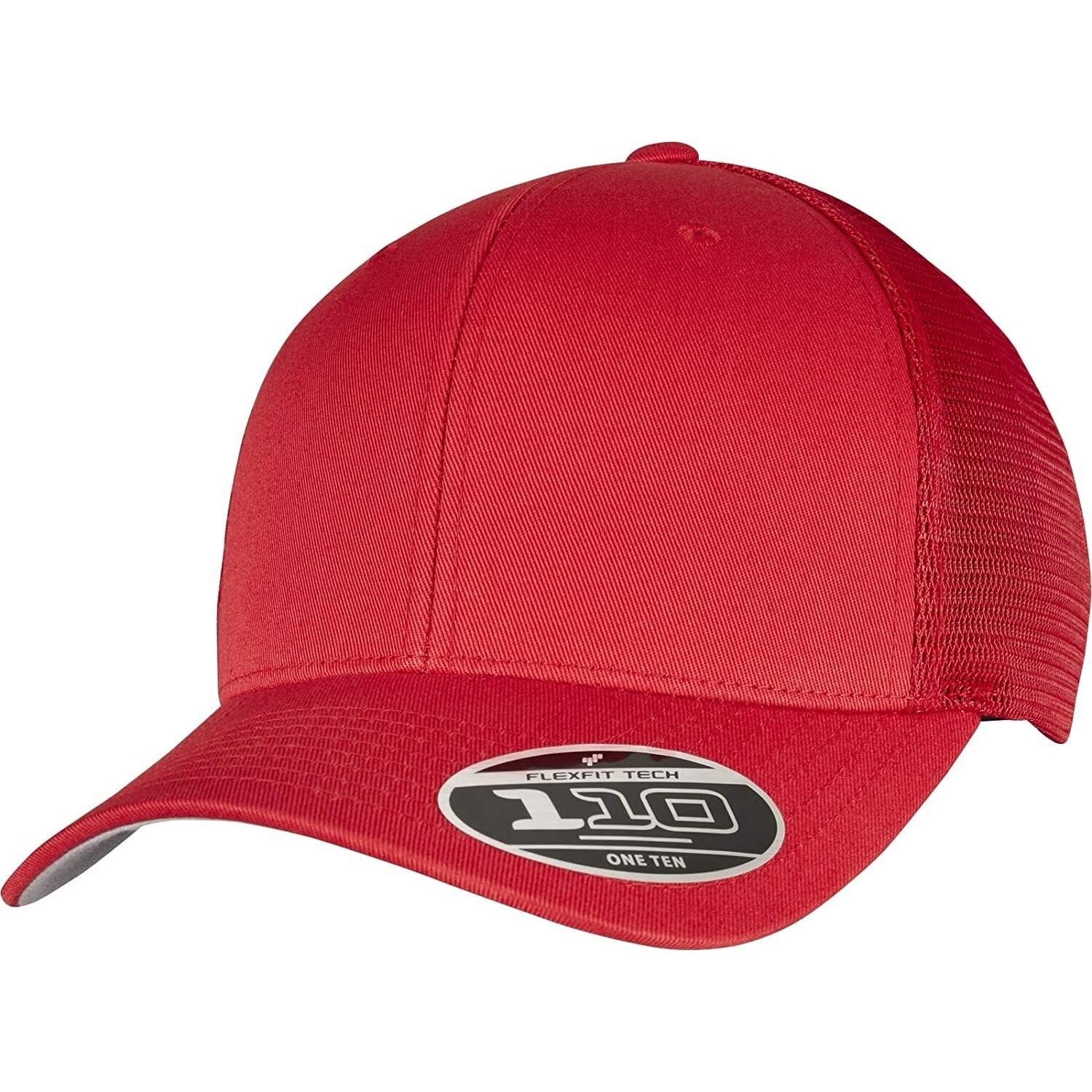 FLEXFIT unisex volwassen 110 mesh truckerpet One Size rood