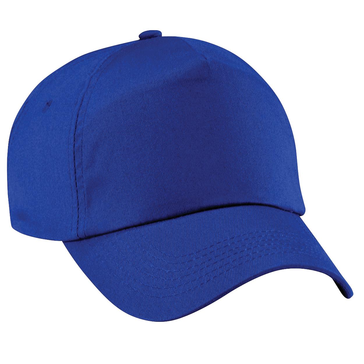 Beechfield Unisex effen originele baseballpet met 5 panelen One Size koningsblauwe kleur
