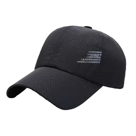 Wanderlust Wares Honkbalhoed Unisex sneldrogende golfvishoed Ademend gaas Verstelbare heren Dames Letterontwerp Zomerzonbeschermingshoed buiten zwart