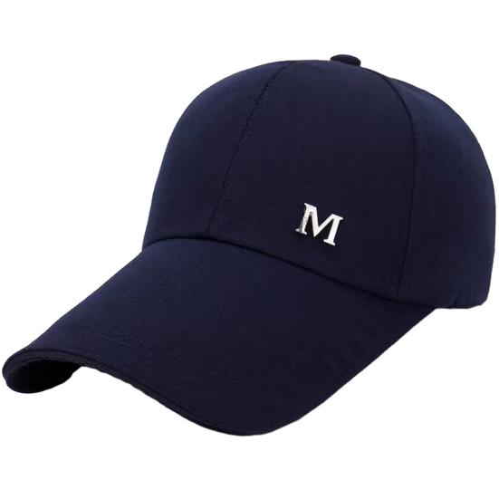 Wanderlust Wares Baseballpet Verstelbare Verlengde Rand M Letter Decoratie Zonbescherming Sporthoed Zomer Sportbenodigdheden blauw