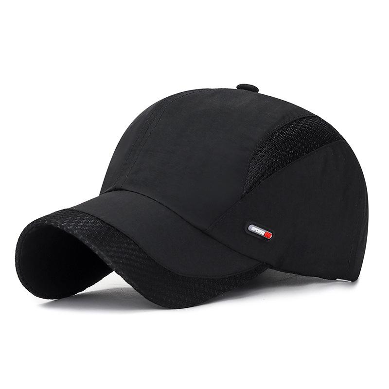 ONIHUA Zomer Mesh Baseball Cap Sneldrogende Hoed Mannen Outdoor Sport Zonnehoed Vrouwen Paardenstaart Panama Cap Vizier Snapback Golf vissen Hoeden 55-60cm zwart