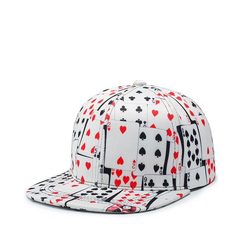 91420583MAC2W16L8R 2019 nieuwe Hip Hop Cotton Poker Print Cappellino Baseball Cap voor vrouwen Unisex Outdoor Fashion Casquette Homme Bone Snapback Hat