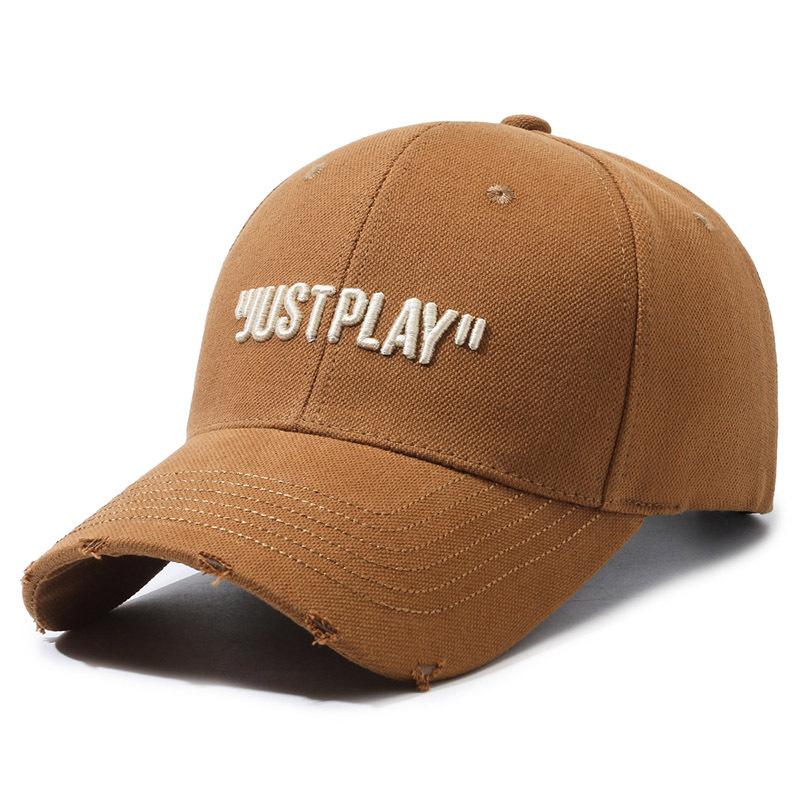ONIHUA Vrouwen Geborduurde Baseball Cap Lente Herfst Mannen Zonnebrandcrème Zonnehoed Outdoor Cap Vrouwelijke Brief Paardenstaart Panama Cap Vizier Hoeden bruin