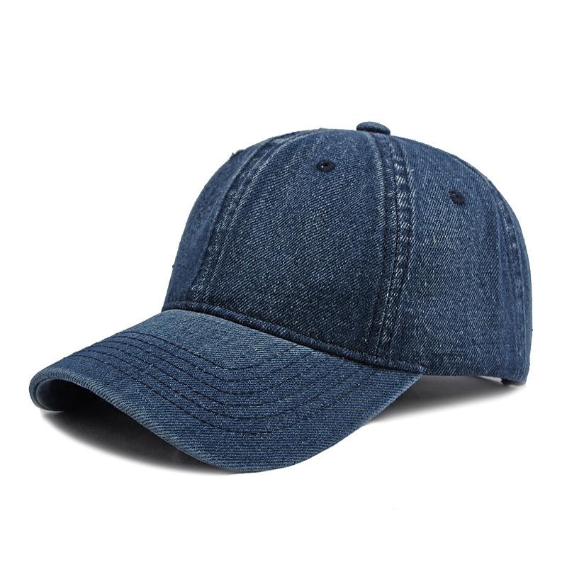 ONIHUA Denim Hoed Heren Dames Lente Zomer Lichtbord Baseball Cap Peak Cap donkerblauwe kleur