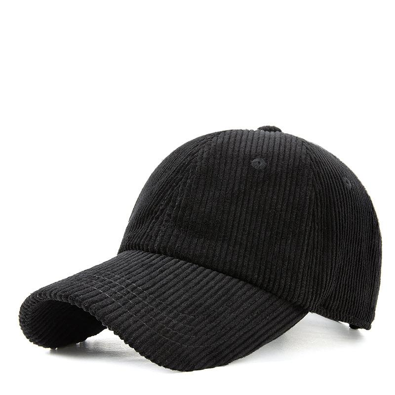 Fashion human Nieuwe corduroy baseballpet dames soft top outdoor hoed heren duck tongue pet zwart