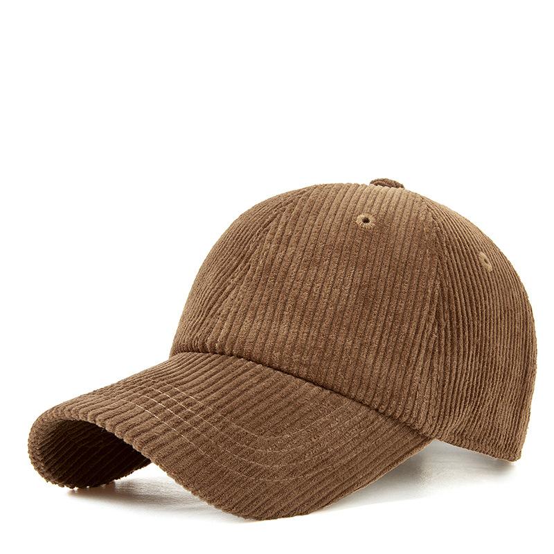 Fashion human Nieuwe corduroy baseballpet dames soft top outdoor hoed heren duck tongue pet donkerbruine kleur