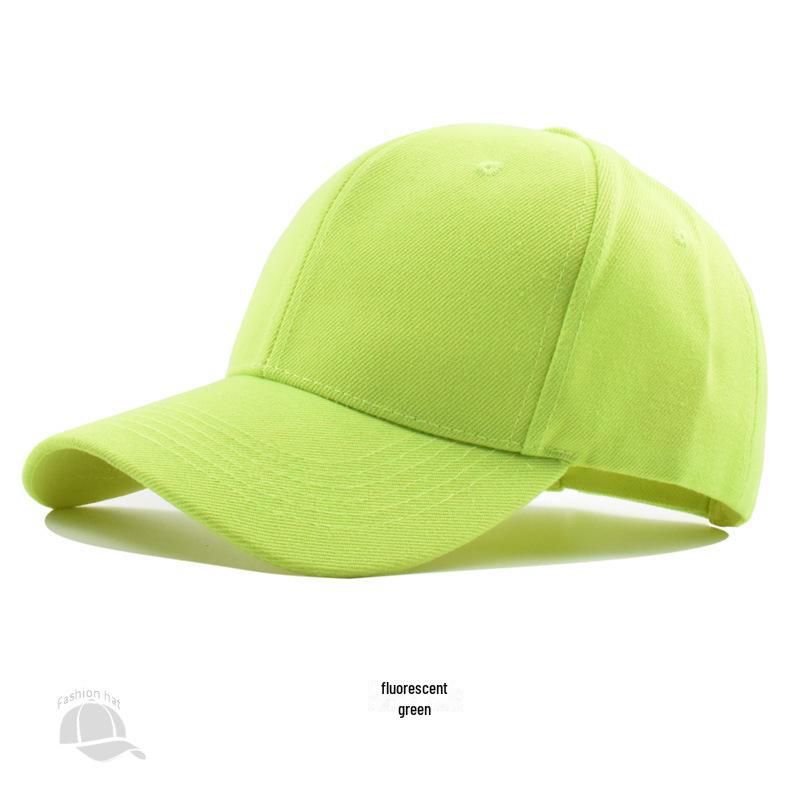 CrossCart Koreaanse unisex effen geborduurde baseballpet - Bescherming tegen de zon Adjustable (55-59CM) fluorescerende gele kleur