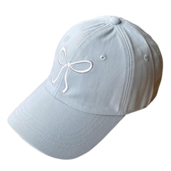 Pinping Baseballpet met strik, borduurwerk, lange rand, verstelbare hoofdomtrek, zonnebrandcrème, anti-UV-bescherming, pet voor buitensporten, zomerhoofddeksels voor wandelen, reizen en winkelen blauw