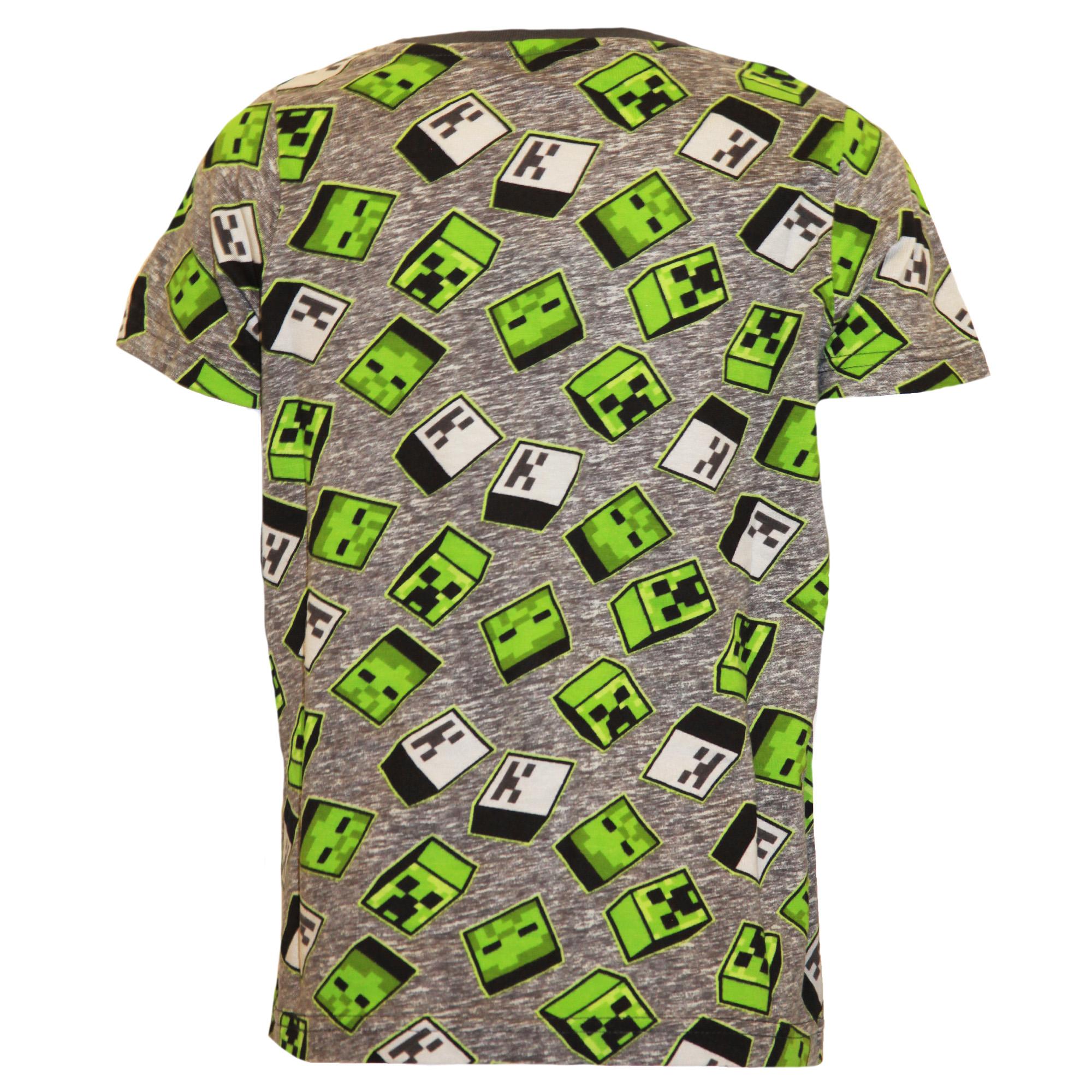 Minecraft Zombie Creeper T-shirt met all-over print voor jongens 13-14 groen