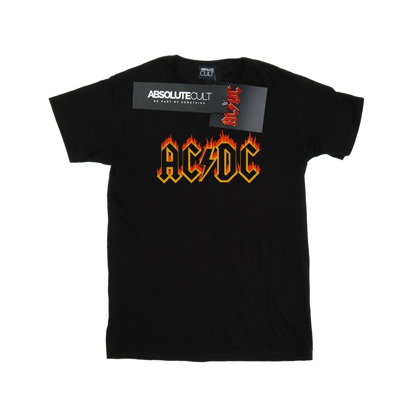 AC/DC jongens T-shirt met vlammenlogo 3-4 Years zwart