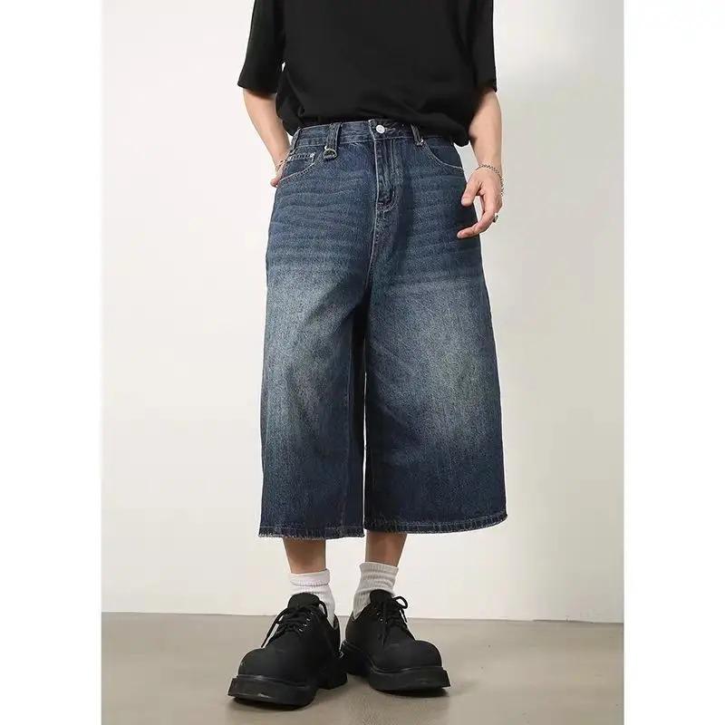 Transmission Gate Vintage Loose Jorts Jeans Y2k Streetwear Oversize Shorts Denim Broek Koreaans Baggy Grunge Broek Zomer Neutraal M donkerblauwe kleur